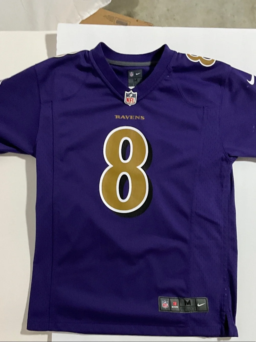 Nike NFL Lamar Jackson #8 Baltimore Ravens Youth Medium Purple Player Jersey